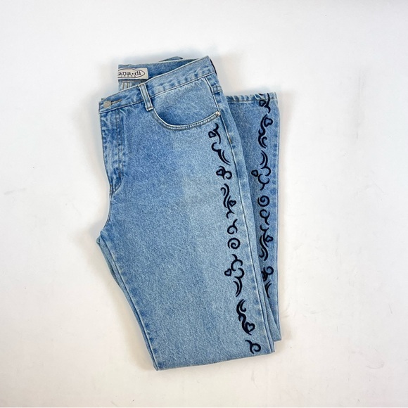 Vintage Y2K Tribal Tattooed Zana Di Jeans Low Rise Flare Embellished - Picture 5 of 5